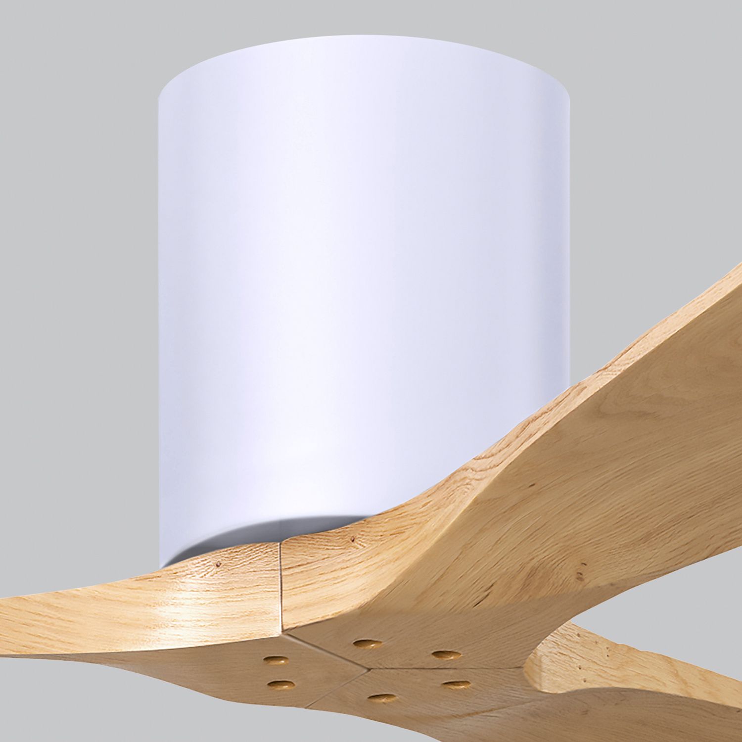 42" Irene-3H Matte White and Light Maple Tone Ceiling Fan