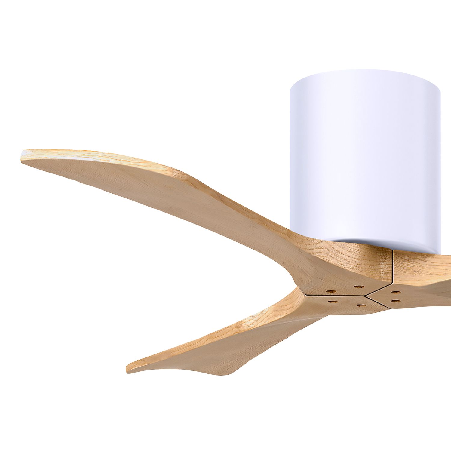 42" Irene-3H Matte White and Light Maple Tone Ceiling Fan