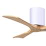 42" Irene-3H Matte White and Light Maple Tone Ceiling Fan