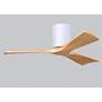 42" Irene-3H Matte White and Light Maple Tone Ceiling Fan