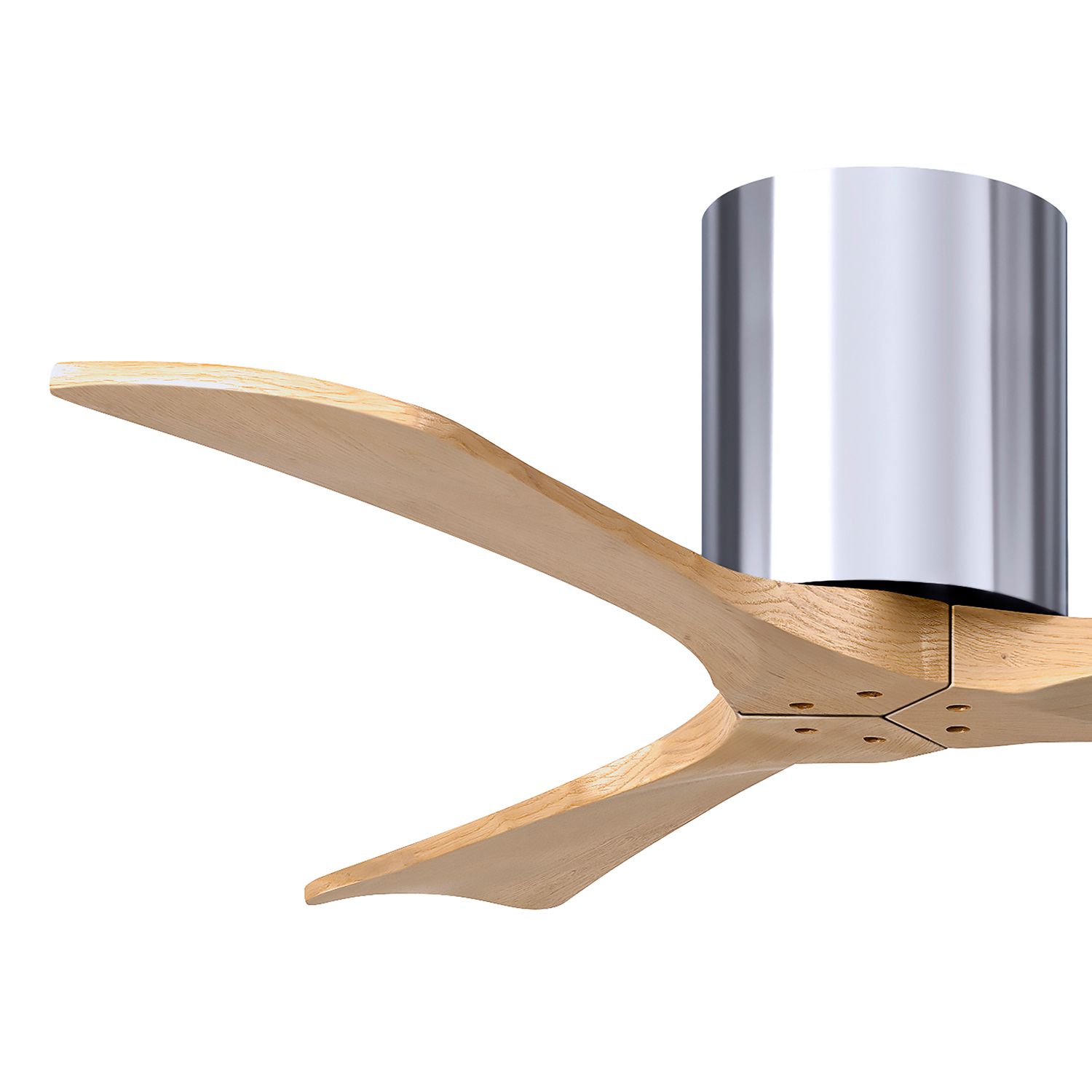 42" Irene-3H Polished Chrome and Light Maple Ceiling Fan