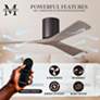 42" Irene-3H Textured Bronze and Gray Ash Ceiling Fan