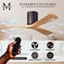 42" Irene-3H Textured Bronze and Light Maple Ceiling Fan