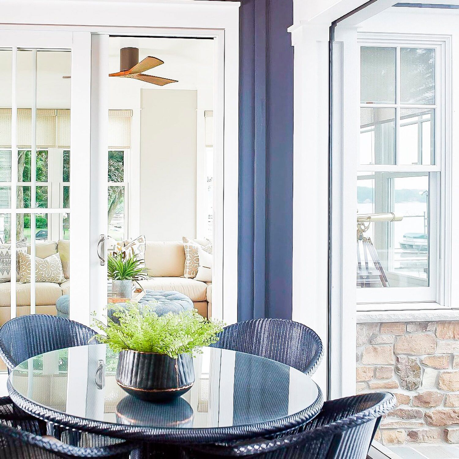 42" Irene-3H Walnut and Light Maple Tone Ceiling Fan