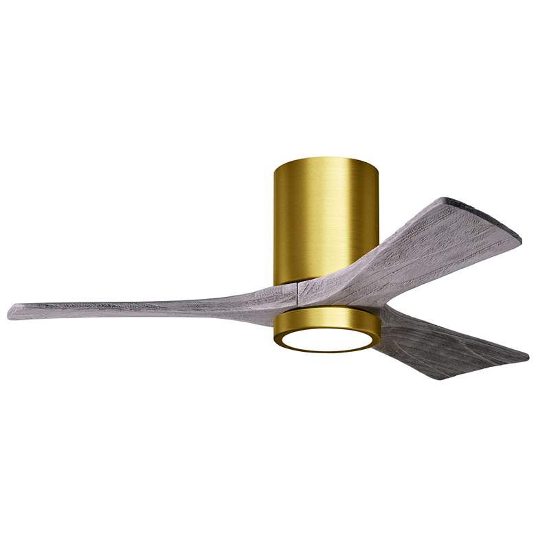 Image 1 42 inch Irene-3HLK Brushed Brass Barn Wood LED Ceiling Fan with Remote
