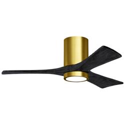 42&quot; Irene-3HLK Brushed Brass Matte Black LED Ceiling Fan with Remote