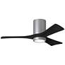 42" Irene-3HLK Brushed Nickel and Black LED Ceiling Fan with Remote