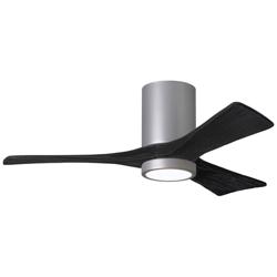 42&quot; Irene-3HLK Brushed Nickel and Black LED Ceiling Fan with Remote
