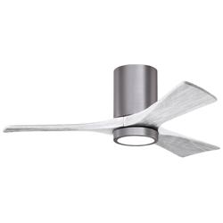 42&quot; Irene-3HLK Brushed Pewter and Matte White Ceiling Fan