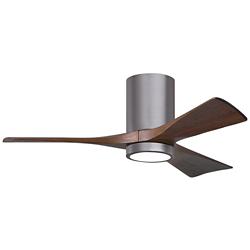 42&quot; Irene-3HLK Brushed Pewter and Walnut Tone Ceiling Fan
