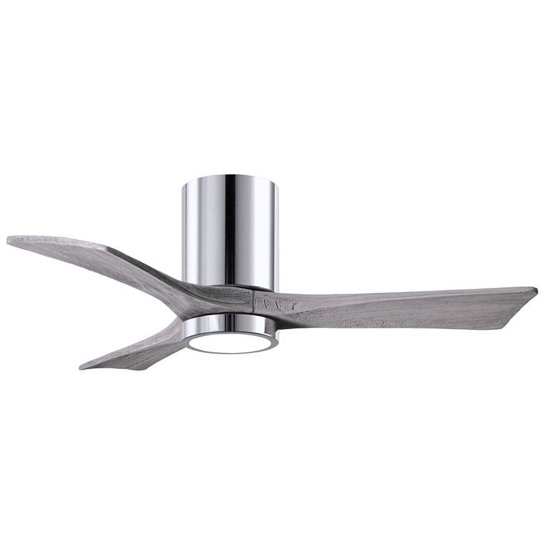 Image 1 42" Irene-3HLK LED Damp Barn Wood and Chrome Ceiling Fan with Remote