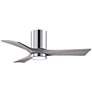 42" Irene-3HLK LED Damp Barn Wood and Chrome Ceiling Fan with Remote