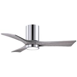 42&quot; Irene-3HLK LED Damp Barn Wood and Chrome Ceiling Fan with Remote