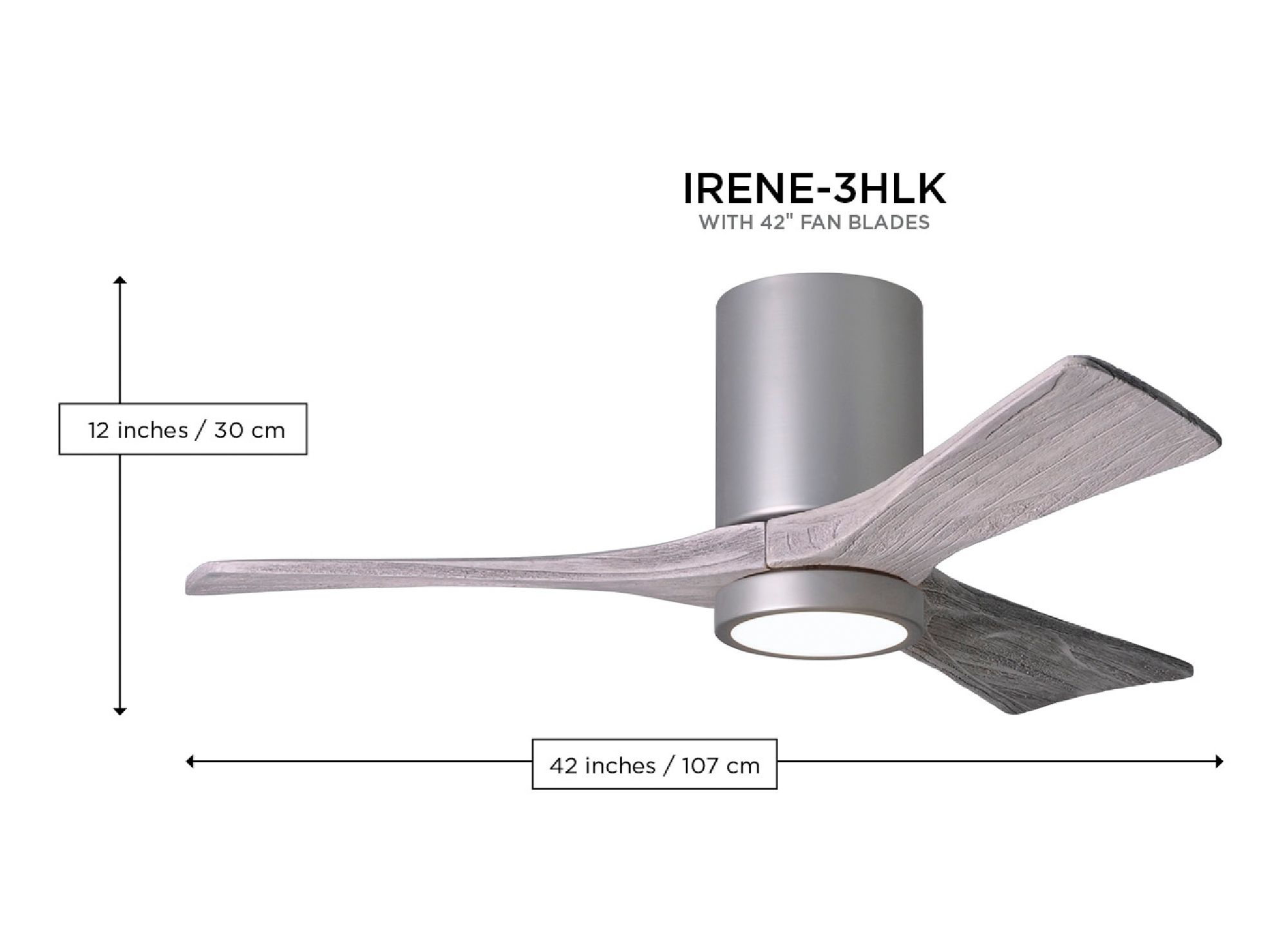 42" Irene-3HLK LED Damp Barnwood Hugger Ceiling Fan with Remote