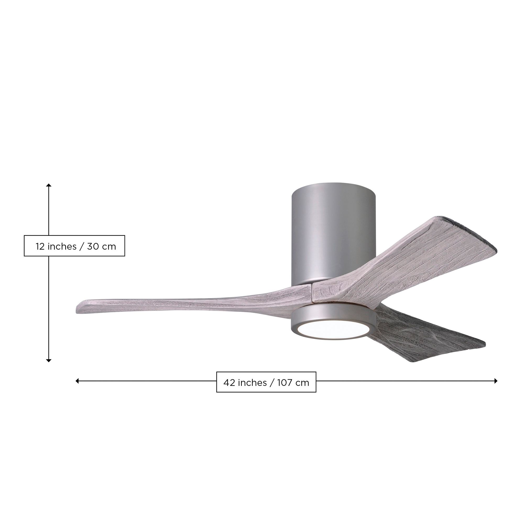 42" Irene-3HLK LED Damp Barnwood Hugger Ceiling Fan with Remote