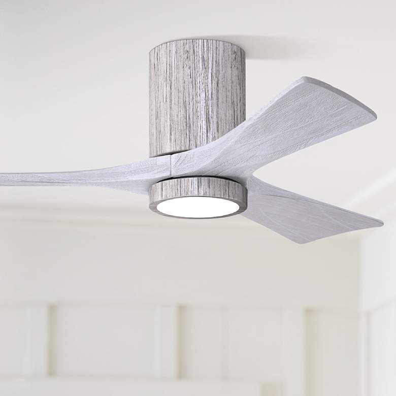 Image 1 42" Irene-3HLK LED Damp Barnwood Matte White Ceiling Fan with Remote