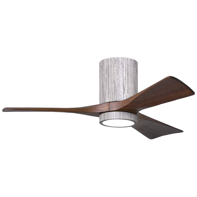 Image 1 42" Irene-3HLK LED Damp Barnwood Walnut Hugger Ceiling Fan with Remote