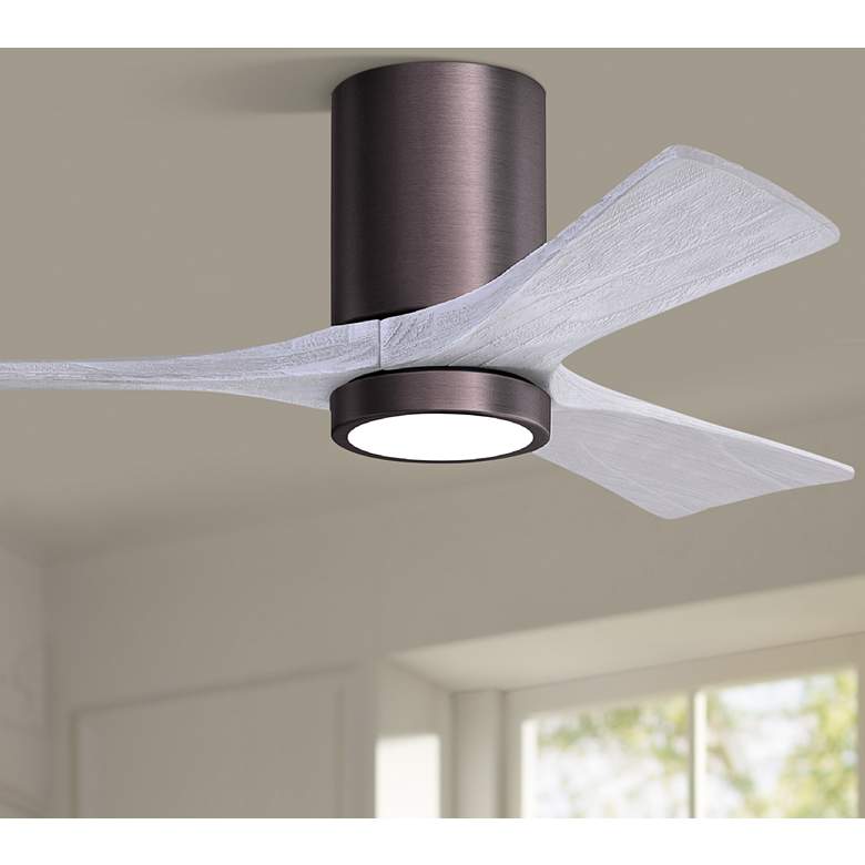 Image 1 42" Irene-3HLK LED Damp Bronze and White Ceiling Fan with Remote