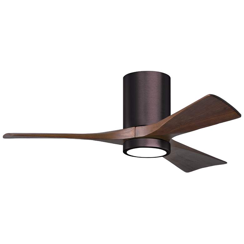 Image 1 42" Irene-3HLK LED Damp Brushed Bronze Walnut Ceiling Fan with Remote