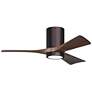 42" Irene-3HLK LED Damp Brushed Bronze Walnut Ceiling Fan with Remote