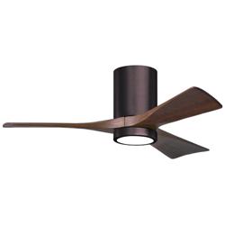 42&quot; Irene-3HLK LED Damp Brushed Bronze Walnut Ceiling Fan with Remote