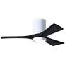 42" Irene-3HLK LED Damp Gloss White and Black Ceiling Fan with Remote