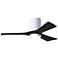 42" Irene-3HLK LED Damp Gloss White and Black Ceiling Fan with Remote