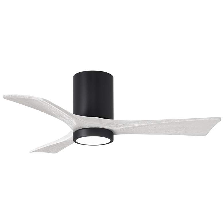 Image 1 42 inch Irene-3HLK LED Damp Matte Black and White Ceiling Fan with Remote