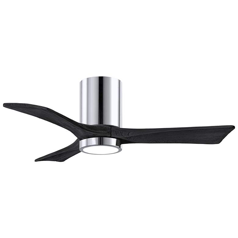 Image 1 42 inch Irene-3HLK LED Damp Rated Chrome and Black Ceiling Fan with Remote