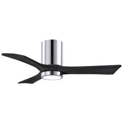 42&quot; Irene-3HLK LED Damp Rated Chrome and Black Ceiling Fan with Remote