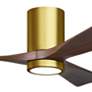 2_42" Irene-3HLK LED Damp Rated Walnut and Brass Ceiling Fan with Remote more views