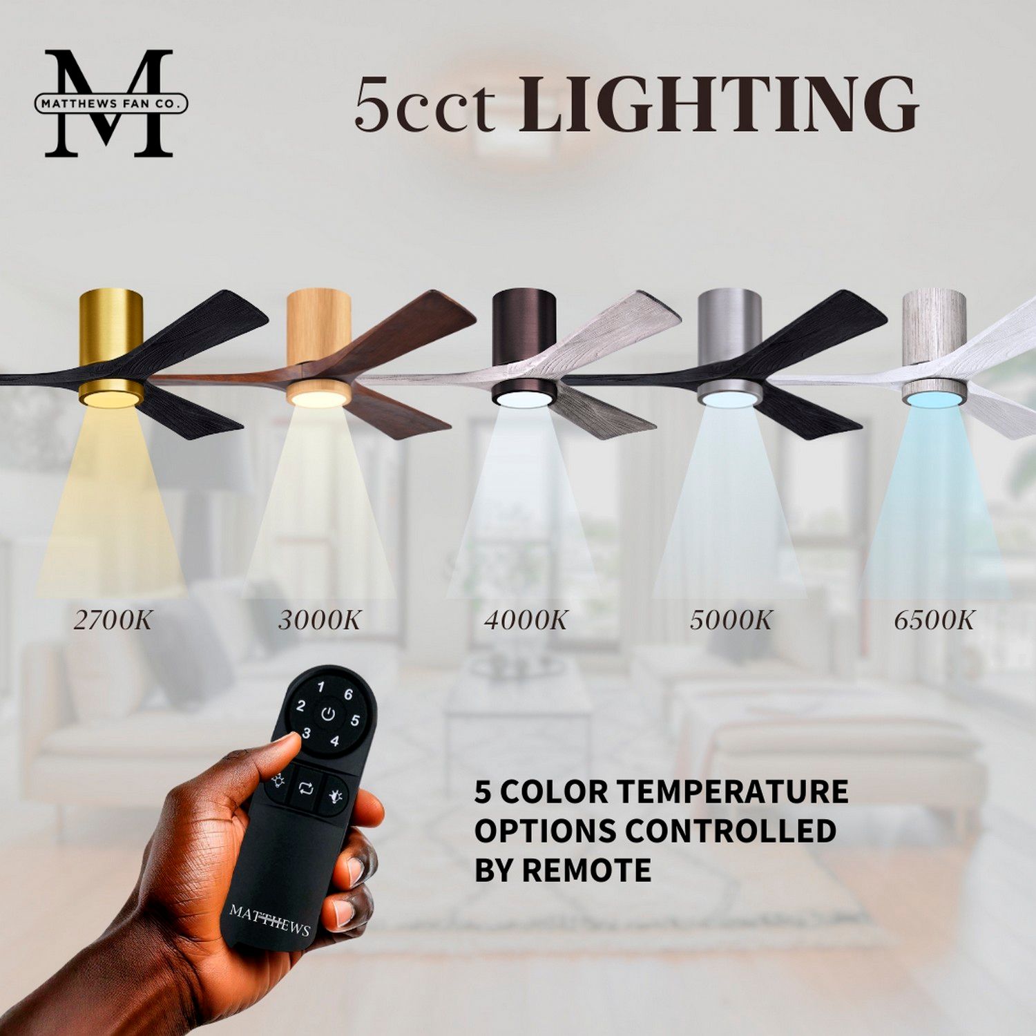 42" Irene-3HLK LED Damp Rated Walnut and Brass Ceiling Fan with Remote