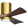 3_42" Irene-3HLK LED Damp Rated Walnut and Brass Ceiling Fan with Remote more views