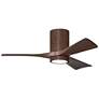 42" Irene-3HLK LED Damp Rated Walnut Hugger Ceiling Fan with Remote