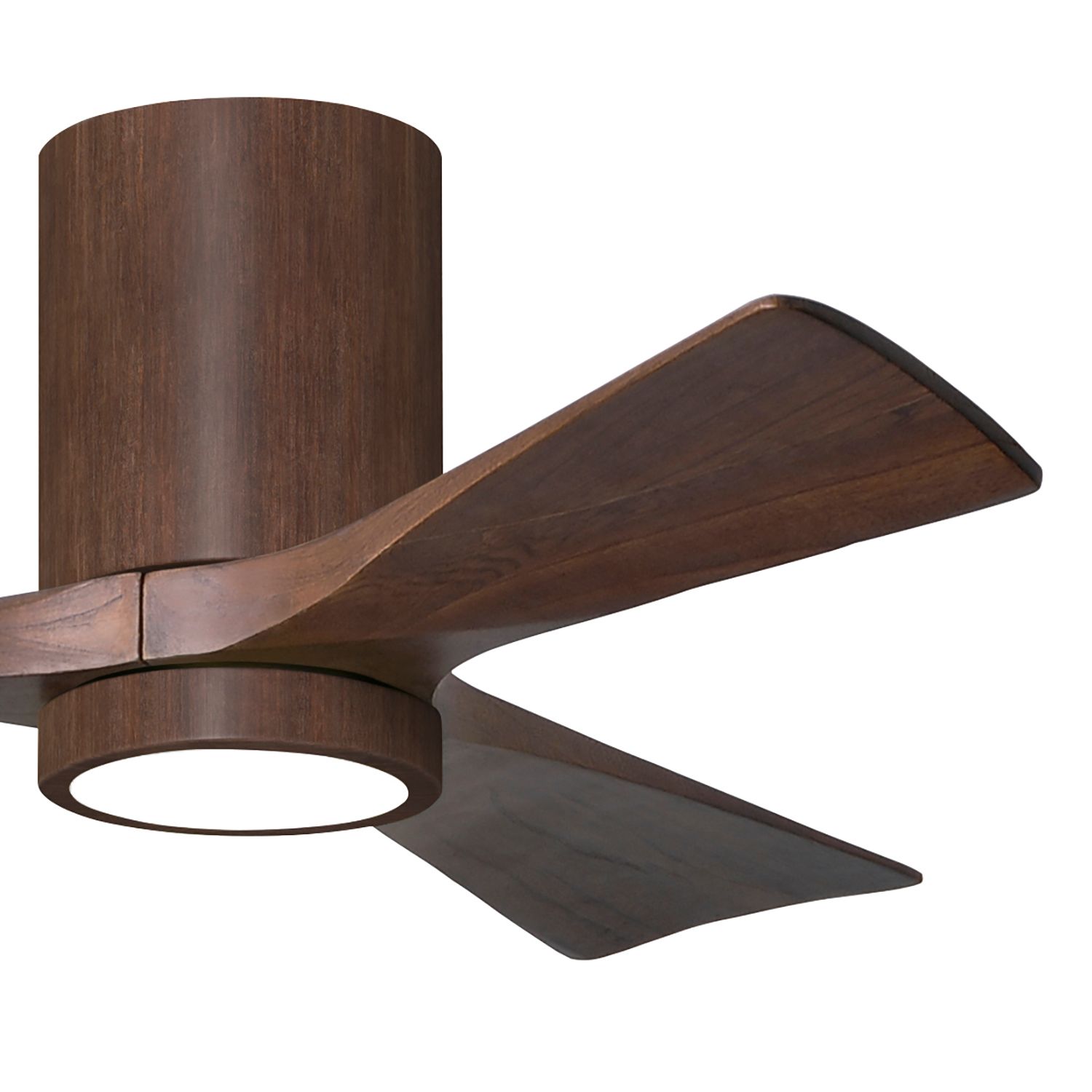 Image 3 42" Irene-3HLK LED Damp Rated Walnut Hugger Ceiling Fan with Remote more views