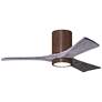 42" Irene-3HLK LED Damp Walnut and Barn Wood Hugger Fan with Remote