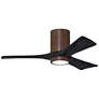 42" Irene-3HLK Walnut and Matte Black LED Ceiling Fan with Remote