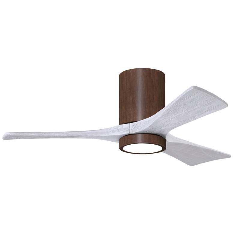 Image 1 42" Irene-3HLK Walnut and Matte White LED Ceiling Fan with Remote