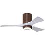 42" Irene-3HLK Walnut and Matte White LED Ceiling Fan with Remote
