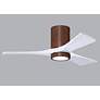 42" Irene-3HLK Walnut and Matte White LED Ceiling Fan with Remote