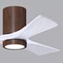 42" Irene-3HLK Walnut and Matte White LED Ceiling Fan with Remote