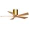 42" Irene-5H Brushed Brass and Light Maple Tone Ceiling Fan