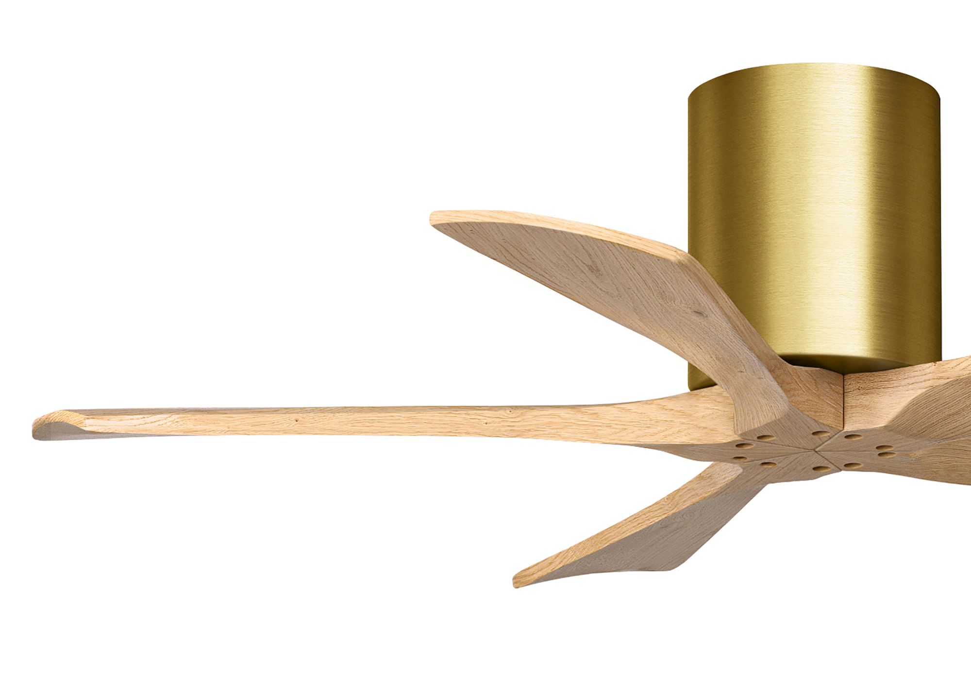 42" Irene-5H Brushed Brass and Light Maple Tone Ceiling Fan