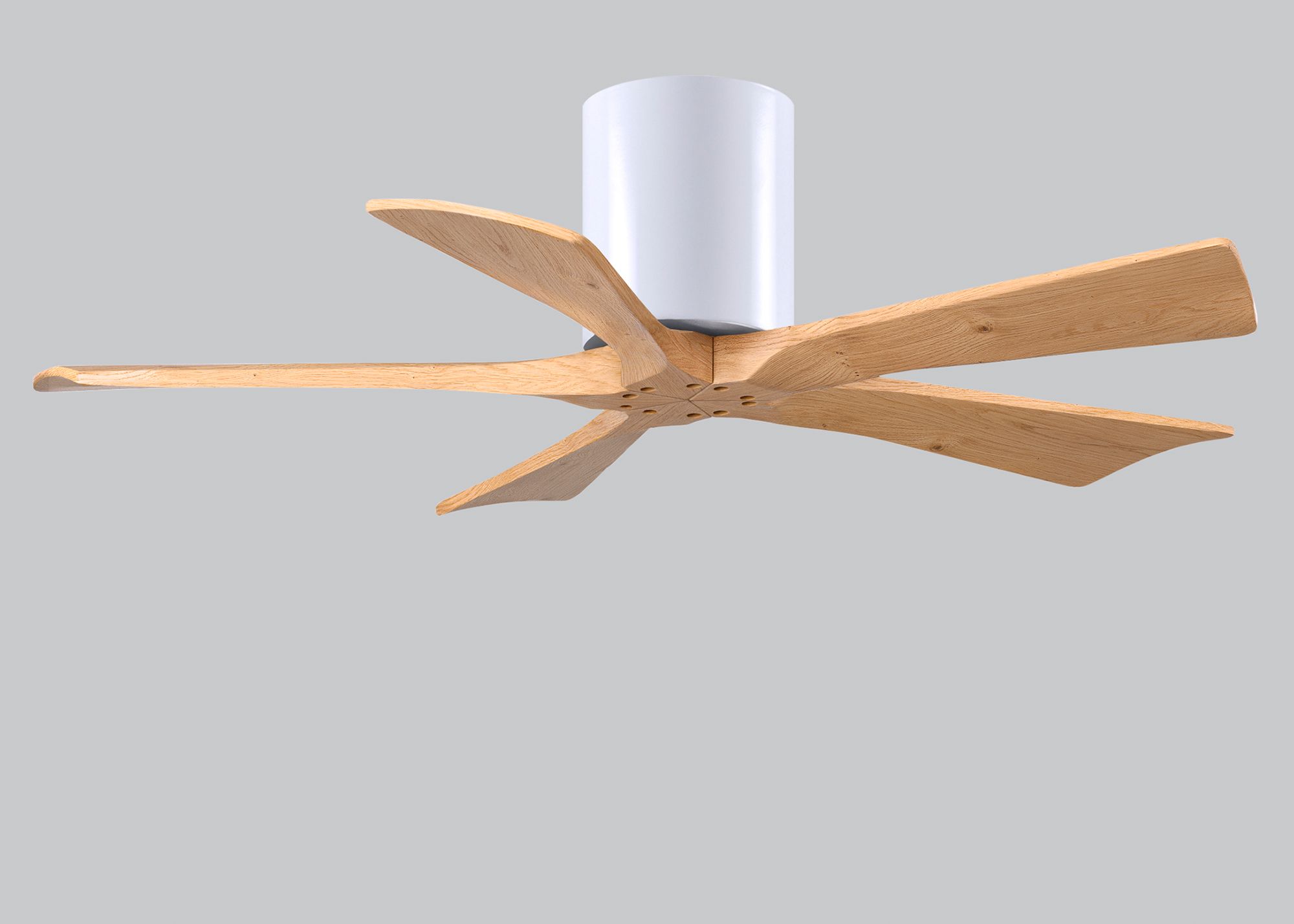 42" Irene-5H Matte White and Light Maple Tone Ceiling Fan