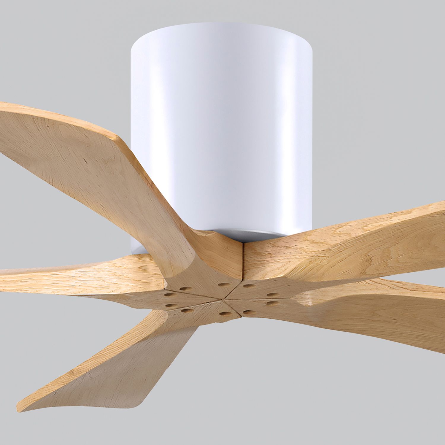 42" Irene-5H Matte White and Light Maple Tone Ceiling Fan