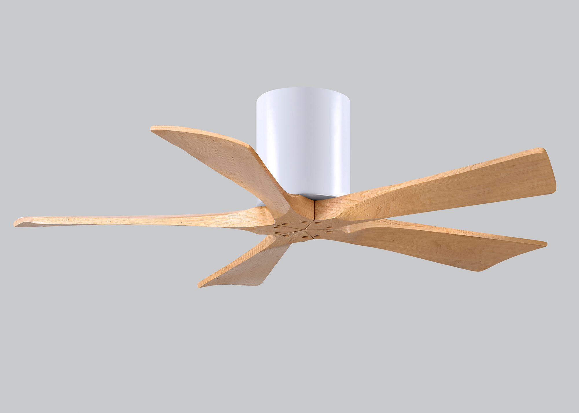 42" Irene-5H Matte White and Light Maple Tone Ceiling Fan