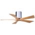42" Irene-5H Polished Chrome and Light Maple Ceiling Fan