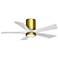 42" Irene-5HLK Brushed Brass and Matte White LED Ceiling Fan