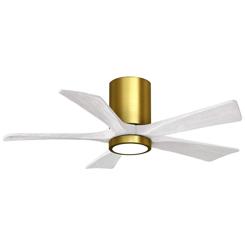 Image 1 42 inch Irene-5HLK Brushed Brass and Matte White LED Ceiling Fan