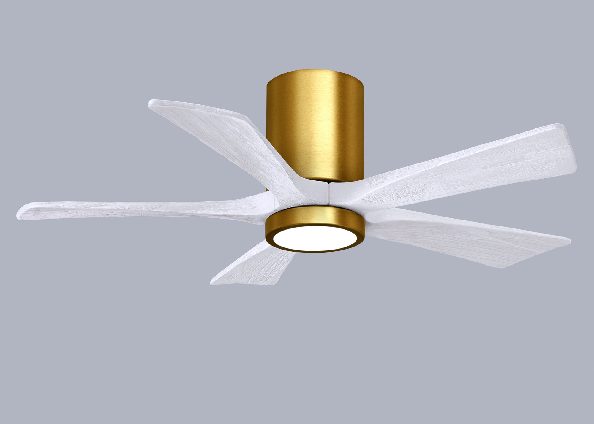 42" Irene-5HLK Brushed Brass and Matte White LED Ceiling Fan